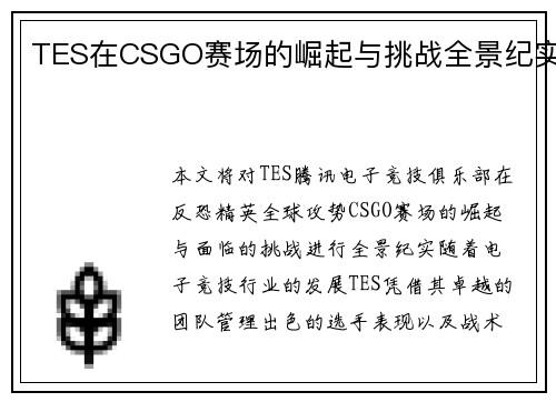 TES在CSGO赛场的崛起与挑战全景纪实